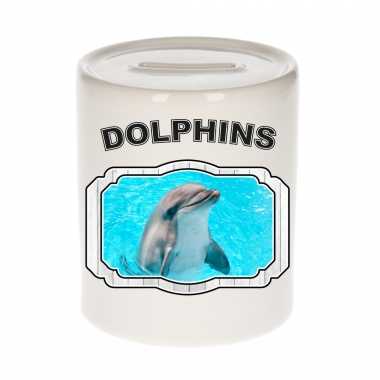 Dieren dolfijn spaarpot - dolphins/ dolfijnen spaarpotten kinderen 9 cm