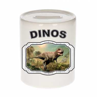 Dieren stoere t-rex dinosaurus spaarpot - dinosaurs/ dinosaurussen spaarpotten kinderen 9 cm