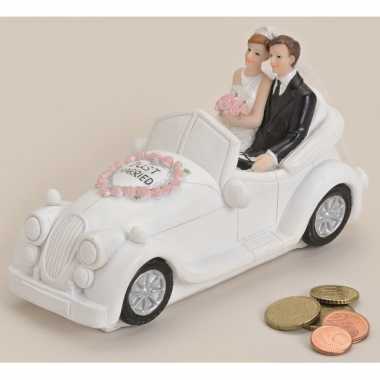 Just married trouwauto spaarpot 16 cm