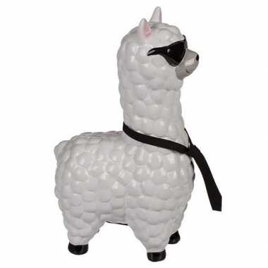 Spaarpot alpaca / lama met zonnebril 14 cm