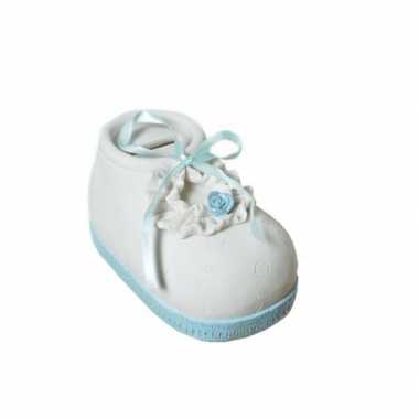 Spaarpot blauwe babyschoen