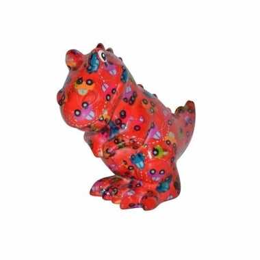 Spaarpot dinosaurus 17 cm rood