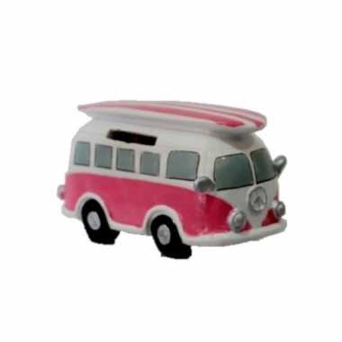 Spaarpot roze volkswagen bus
