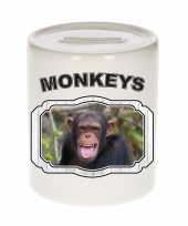 Dieren chimpansee spaarpot monkeys apen spaarpotten kinderen 9 cm