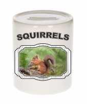 Dieren eekhoorntje spaarpot squirrels eekhoorntjes spaarpotten kinderen 9 cm
