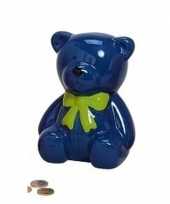 Spaarpot blauwe teddybeer 20 cm