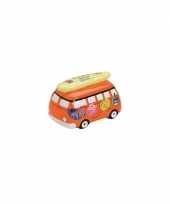 Spaarpot vakantie bus oranje 16 cm