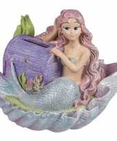 Spaarpot zeemeermin met paarse schatkist